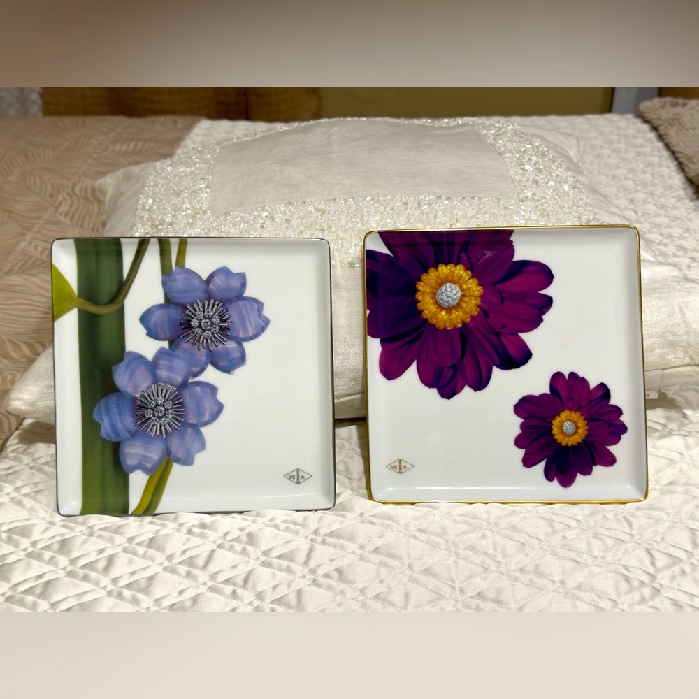 Van Cleef & Arpels Purple and Blue Floral Decor Accents